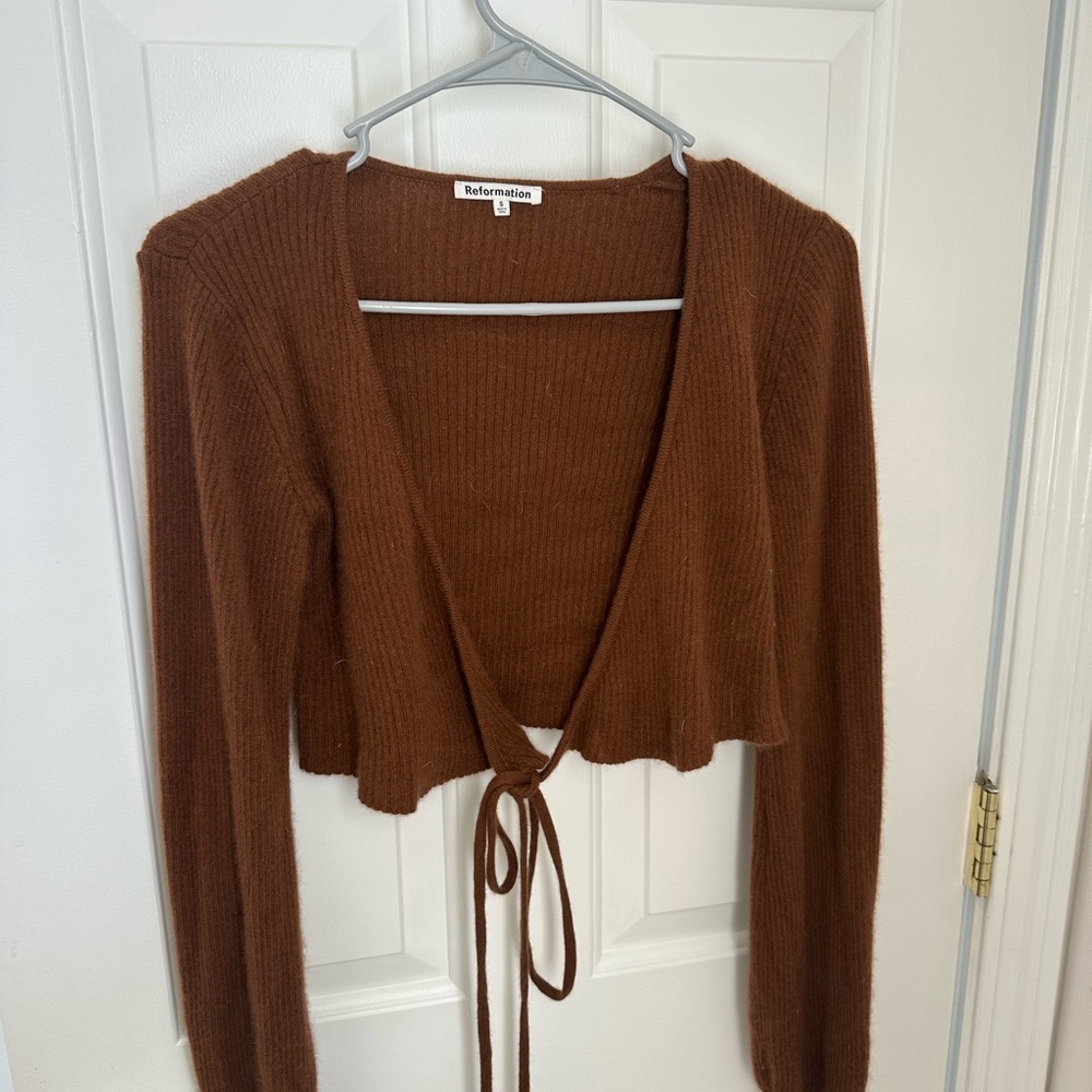 Reformation Brown Cashmere Sweater